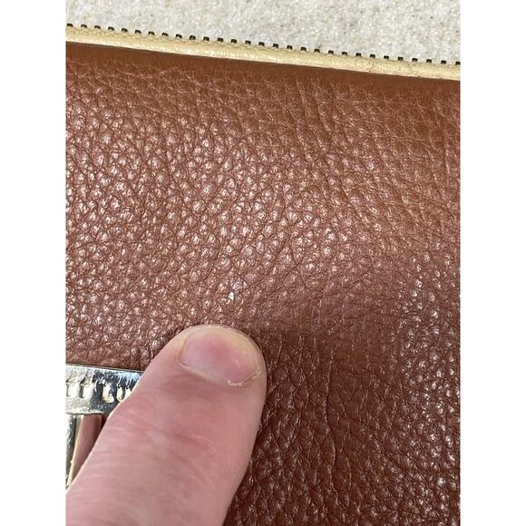 Elliott Lucca Envelope Clutch Wallet Turn Lock Purse Pebbled Color Block Leather - Picture 11 of 12